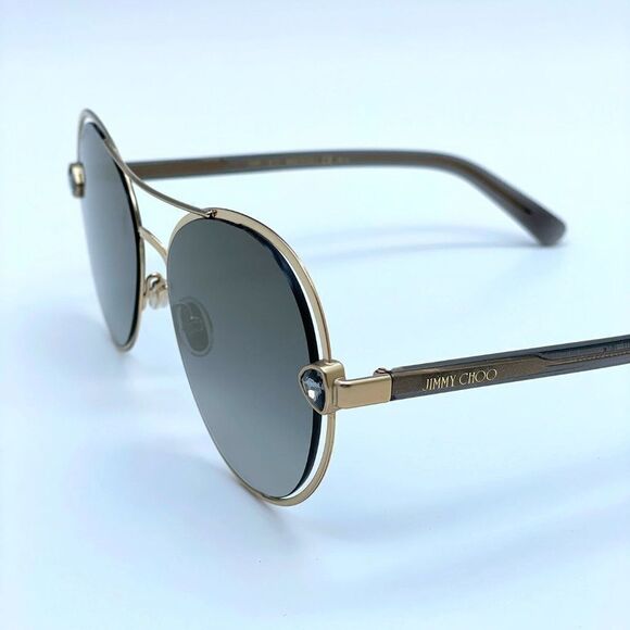 NEW JIMMY CHOO SARAH/S 0RHL FQ Gold Mirrored Women Sunglasses - Picture 6 of 11